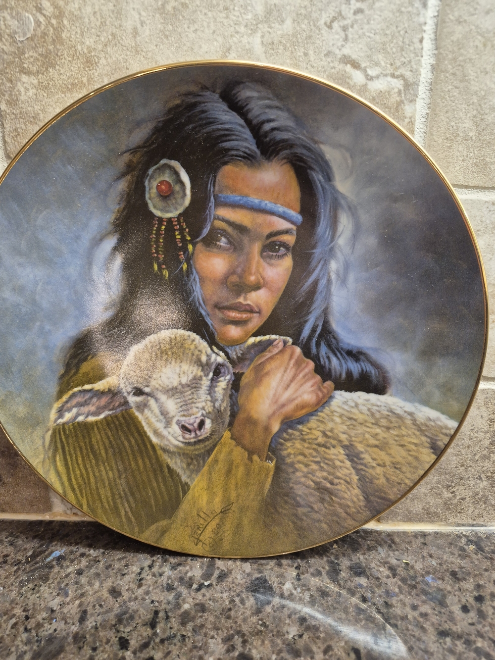 Gregory Perillo 1981 Lily of the Mohawks Tekakwitha EUC Vintage Collector Plate
